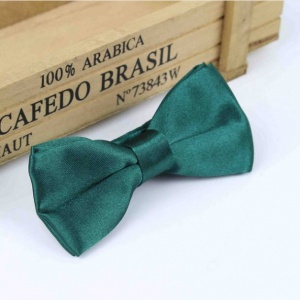 Boys Forest Green Satin Bow Tie with Adjustable Strap